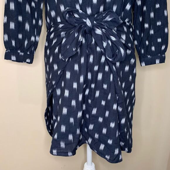 Ulla Johnson Corsica Dress Blue White Indigo Ikat Print Size 2 Short Popover - Picture 4 of 12